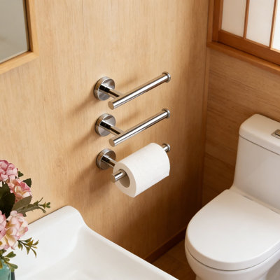 Stainless Steel Toilet Paper Holder Wall Mounted, 304 Rustproof Bathroom And Kitchen Paper Towel Holder With Easy Installation And Secure Roll Retention (3-Pack)