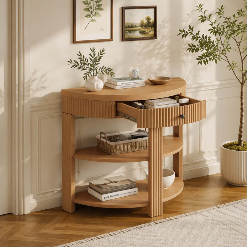 37 " W Console Table, Naturel, Naturel, Naturel
