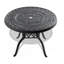 Ensemble de salle à manger 3 pièces en aluminium coulé toutes saisons comprenant 2 chaises pivotantes et une table ronde de 39,37 po avec structure noire-183826687