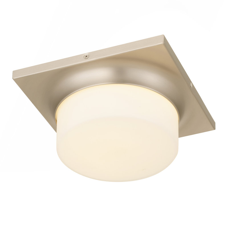 10-in Brushed Nickel LED Flush Mount, Brushed Nickel, 3.75" H x 10" W x 10" D