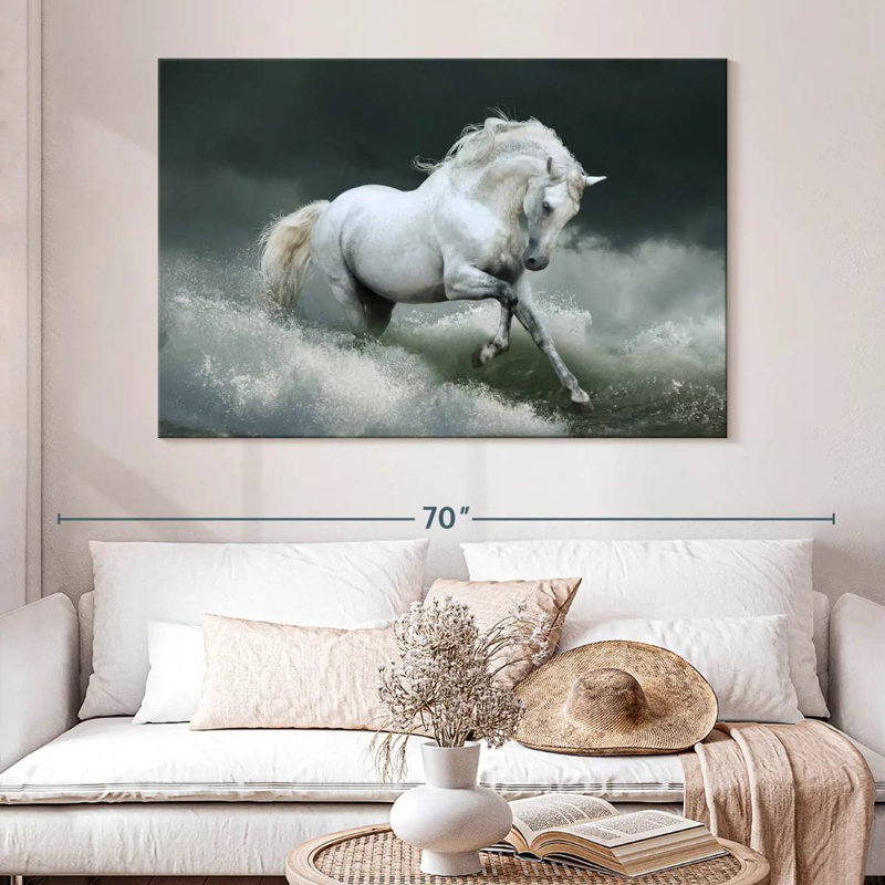 Cheval blanc Brampt, H 34 po x l 51 po