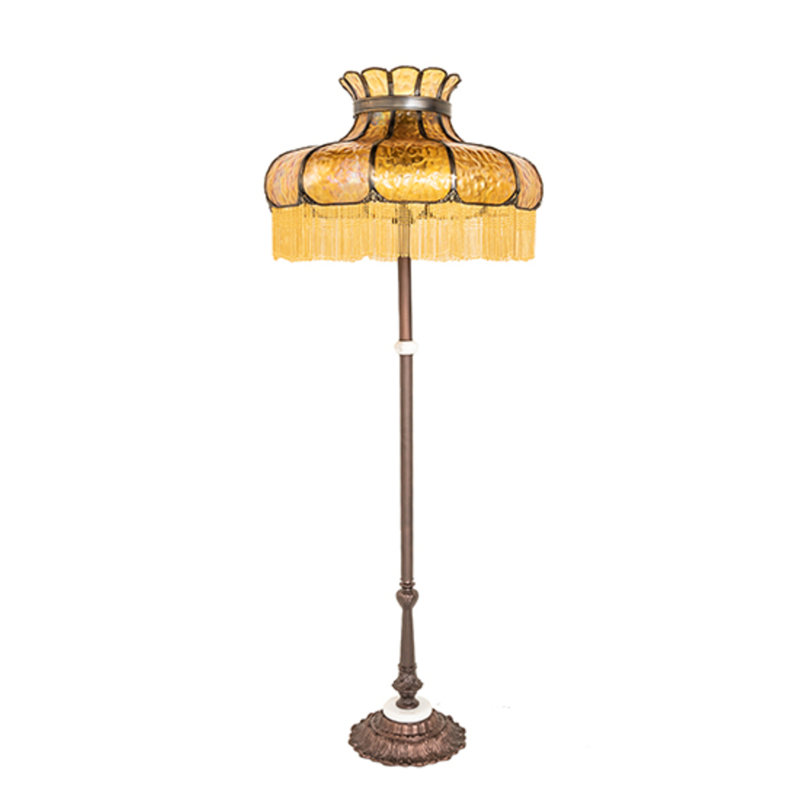 Lampe sur pied 64 "High Frederick, Ambre / laiton