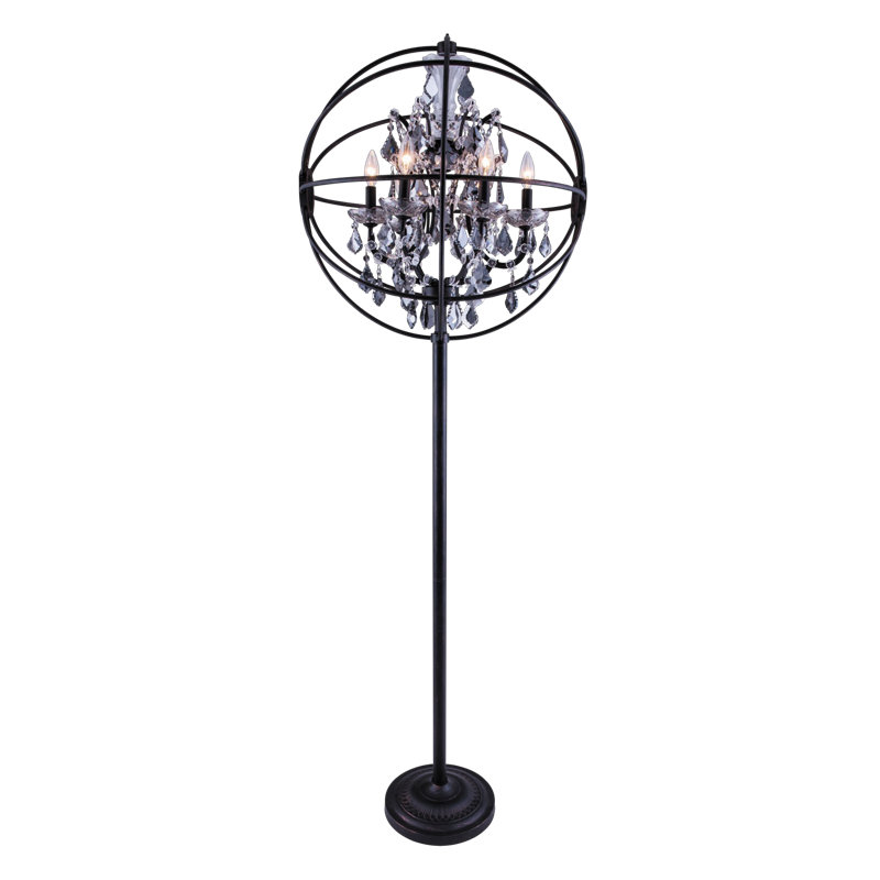 Lampe sur pied 71 po candélabre Mendelson, Noir mat