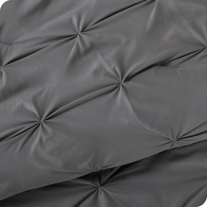 Ensemble d'édredon en duvet synthétique Pintuck, Édredon double + 2 taies décoratives standards
