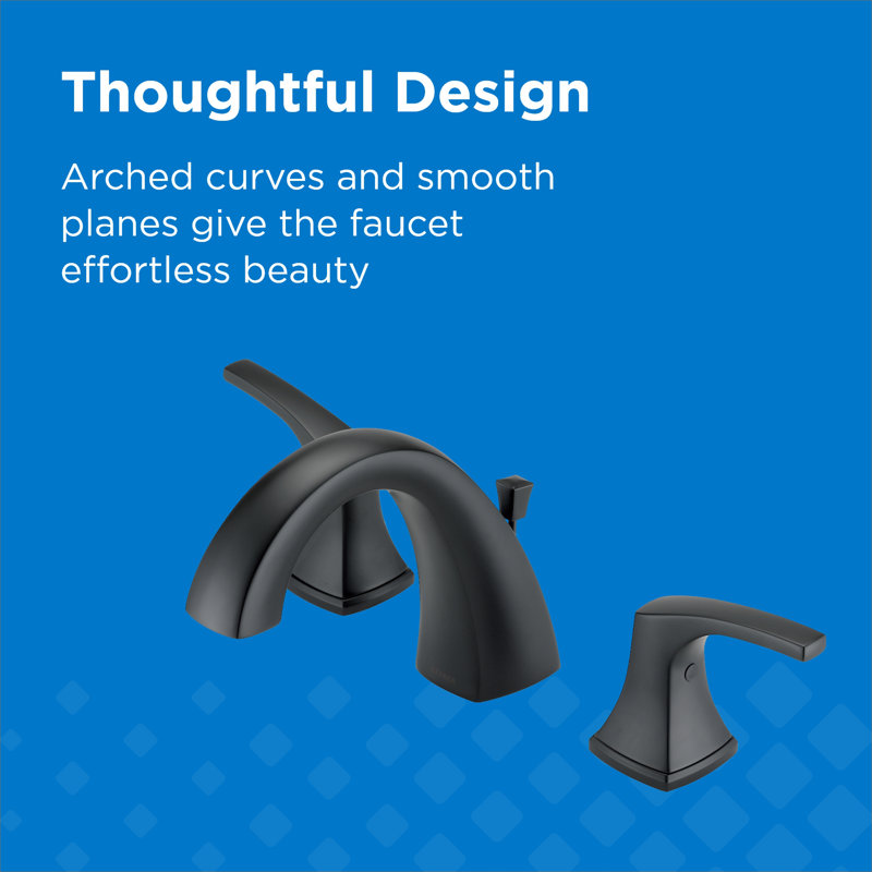 Vaughn Widespread Bathroom Faucet with Drain Assembly, Satin Black