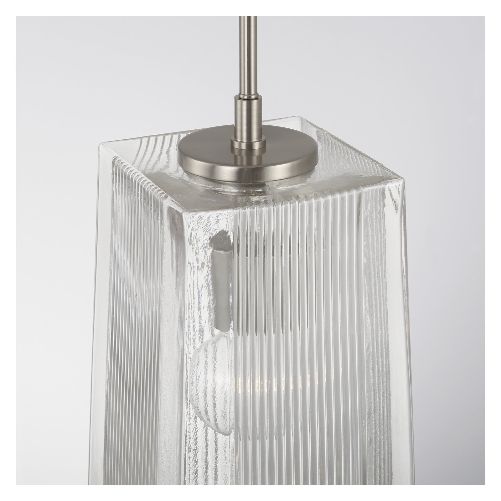 Kayda Single Light Glass Dimmable Pendant, Silver