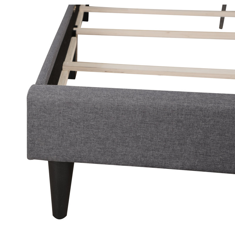Élégant grand lit gris pour plus de confort, assemblage confortable inclus
