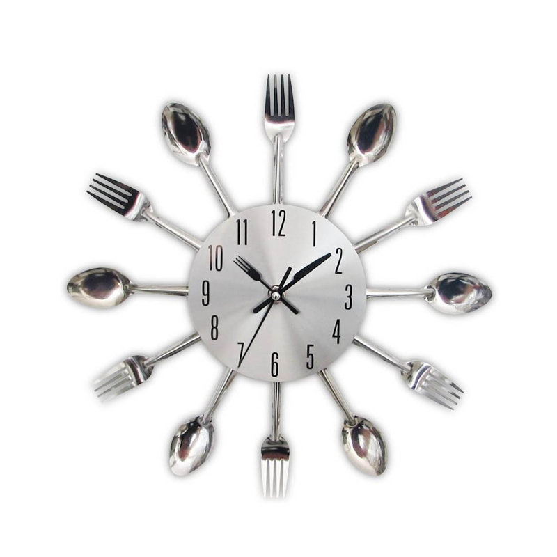 Metal Wall Clock, Silver