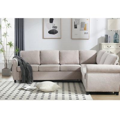 Canapé-lit modulaire 2 en 1, 6 places, beige