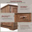 Armoire de cuisine de 183 cm de haut, meuble autoportant, style campagnard avec texture en relief, 3 plateaux coulissants et 6 étagères de porte pour la cuisine et la salle à manger.-1334493890-1334493892