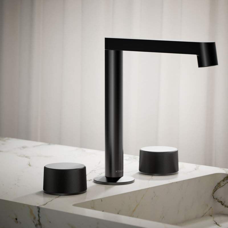 Components™ Bathroom Sink Handles with Oyl Design, Matte Black