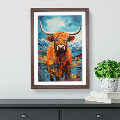 Highland Cow Dadaism Framed Print