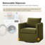 Fauteuil demi-tonneau pivotant de style moderne l 29 po Nicha-125353014