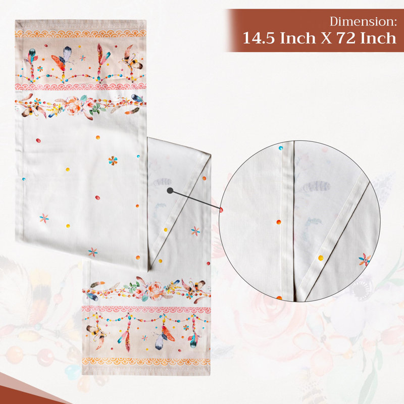 Chemin de table 100% coton Maison d’Hermine, L 72 po x l 14,5 po