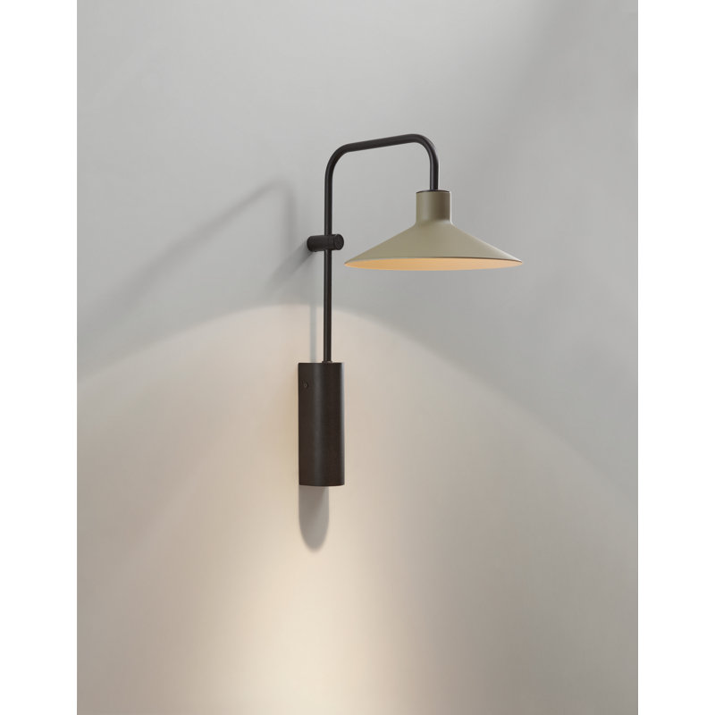 Applique murale à 1 lumière noire ébène Platet, Gris olive