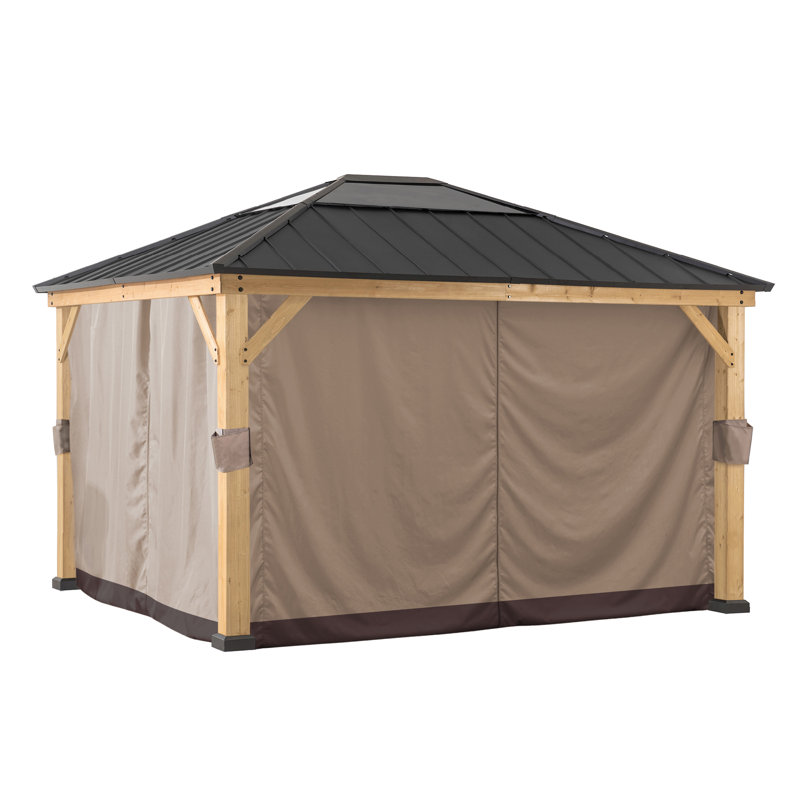 Curtain for Sunjoy cedar wood gazebos, 220cm H x 340cm W x 133.86cm D
