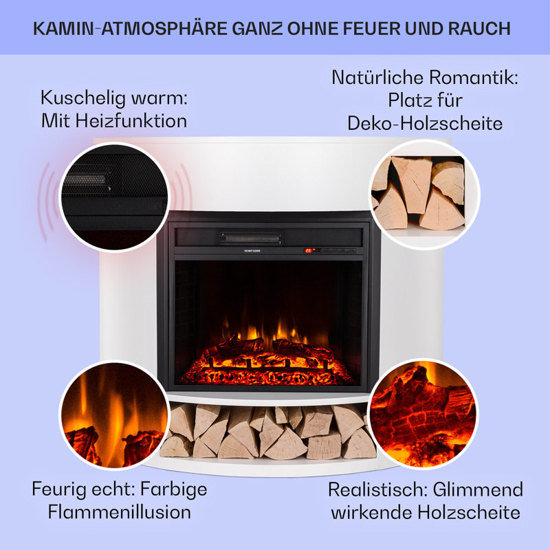 Klarstein 112cm W Electric Fireplace, White