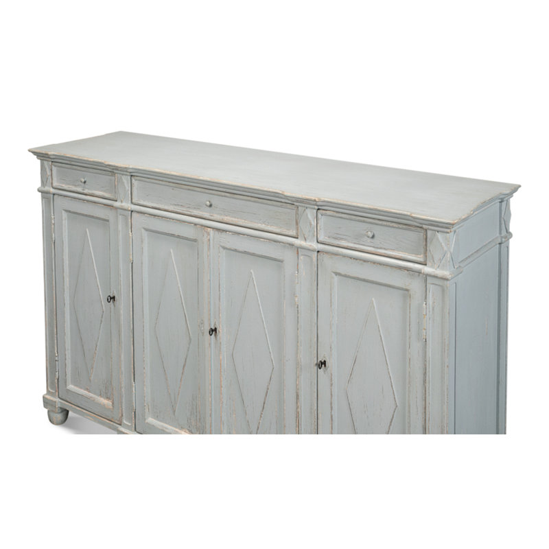 Diamond 65'' W Solid Wood Sideboard, Blue/Gray