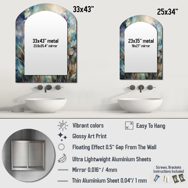 Miroir mural mauve traditionnel Wild Iri S I, 34 po x 25 po