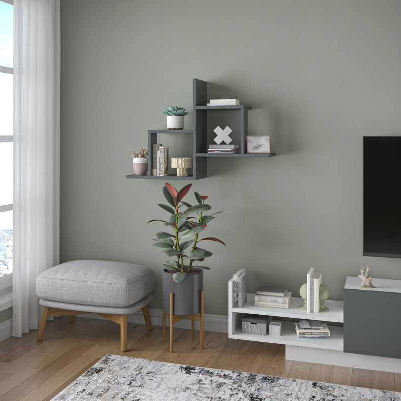 Carrasco Modern Wall Shelf, Anthracite