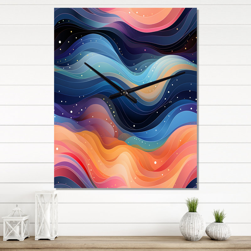 Celestial Dreams Galaxy Motif V - Très grandes horloges murales abstraites, H 40 po x l 10 po x P 1 po