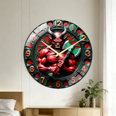 Horloge murale en verre Demon