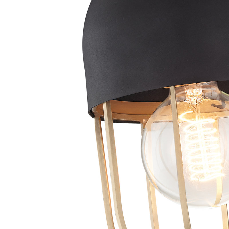 Plafonnier semi-encastré 5,5 po à 1 lumière Haley, Laiton vieilli