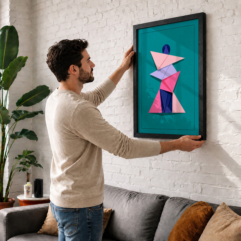 Totem Geometric - Print, Black, A3 - 42.0 x 29.7 cm