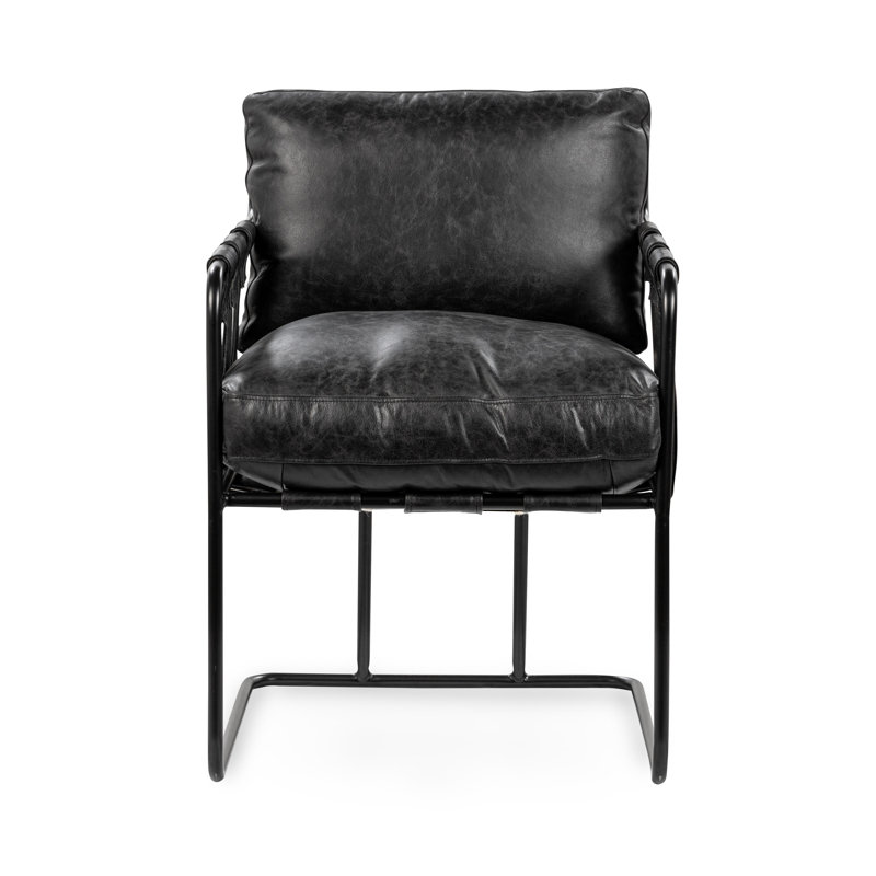 Strapling Leather Dining Chair, Black