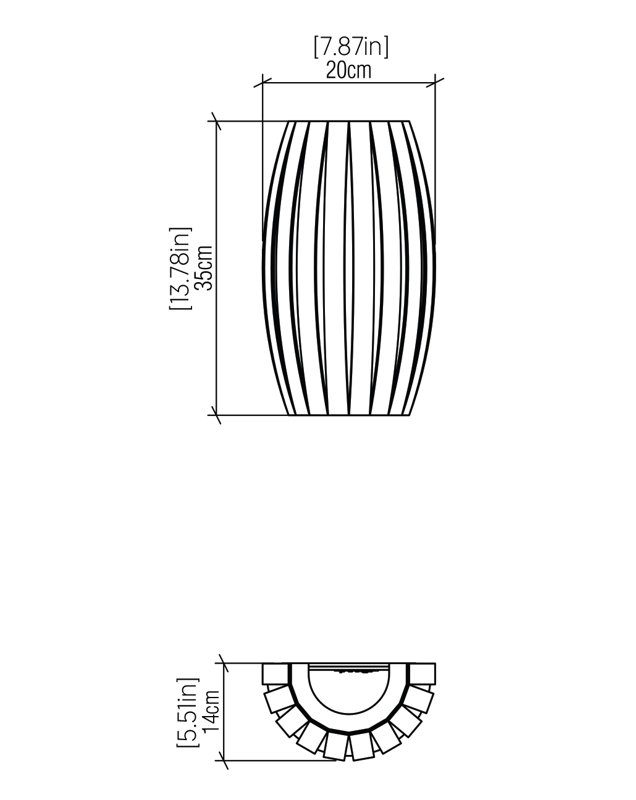 2 - Light LED Flush Mounted Sconce, Organic Gray