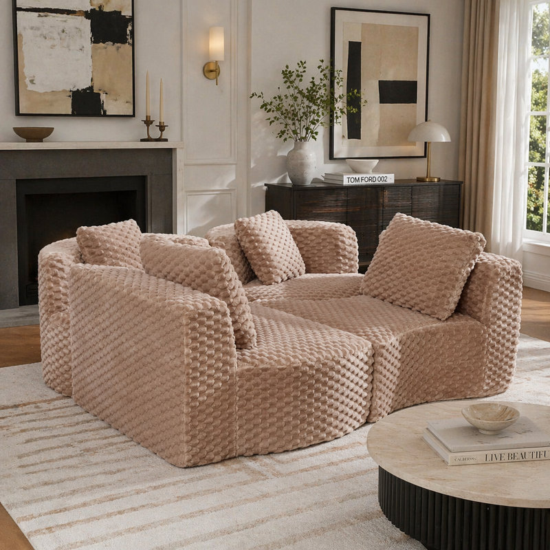 Canapé modulaire modulaire 137,8 po, Camel