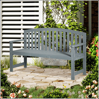 Banc de jardin 2 places avec dossier et accoudoirs pour terrasse, véranda, bord de piscine, balcon Outsunny