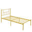 Cadre de lit simple, cadre de lit en métal avec tête de lit, lit plateforme en fer sans matelas ni sommier-102742499-88618249