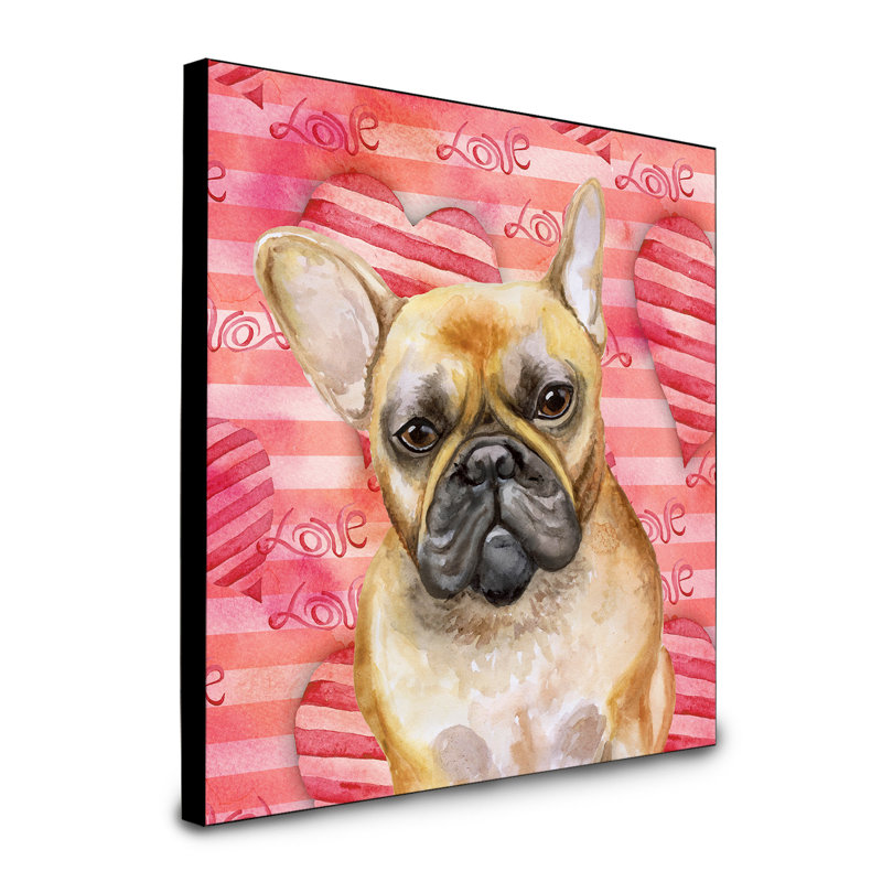 Panneau mural d’art Durflinger, Bouledogue français brun