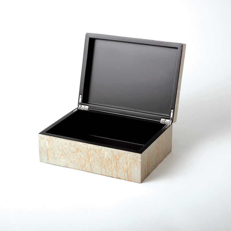 Decorative Box, Large, Champagne Silver