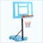 Support pour panier de basketball près de la piscine, système de cerceau portatif réglable en hauteur de 36,5 po à 48,5 po avec panneau transparent et base remplissable pour toute la famille, bleu, noir, rouge