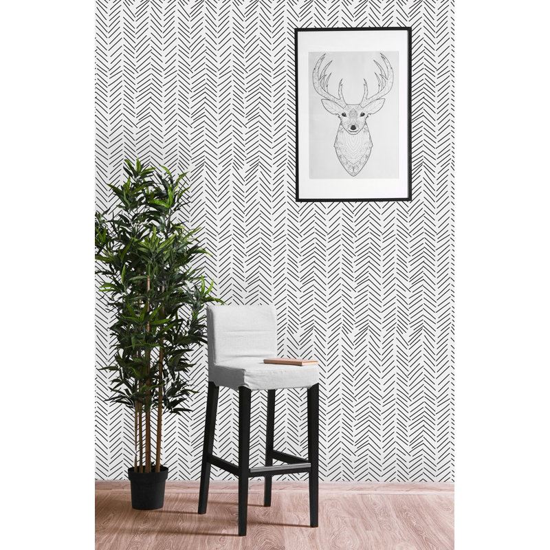 Murale à peindre avec bâtons géométriques, l 25 po x H 120 po