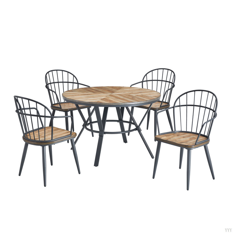 Ensemble de salle à manger d'intérieur avec pieds en métal (ensemble de 4)