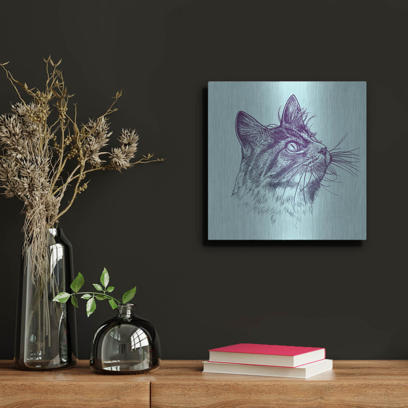 «Cat Look Up» par Rachel Caldwell, H 12 po x l 12 po