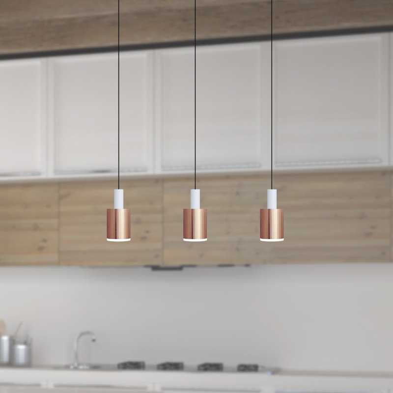 Essoura 3 - Light Kitchen Island Pendant, White/Copper