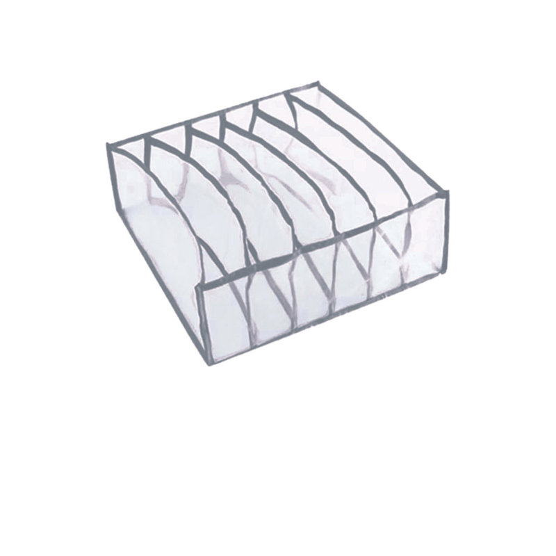 Household Foldable Mesh Underwear Storage Box Socks Bra And Panties, Gray, 6.69" H x 5.51" W x 3.94" D