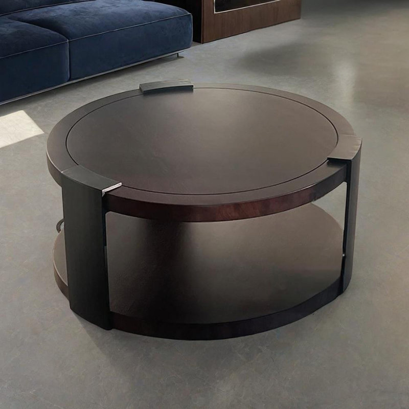 Simple double round coffee table, 15.7" H x 39.4" L x 39.4" W