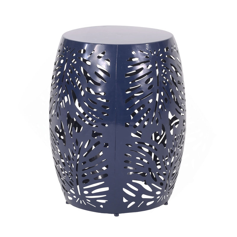 Metal End Table -Large, Navy Blue