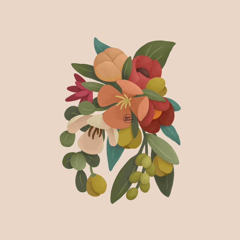 «Liz Floral», impression sur toile tendue, H 12 po x l 12 po x P 1,25 po