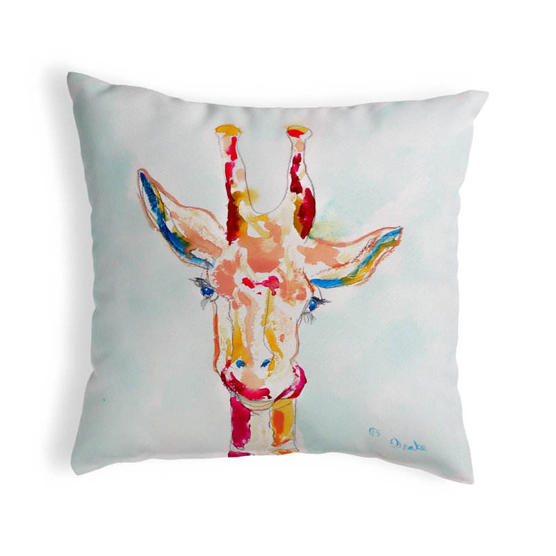 Giraffe Outdoor Reversible Throw Pillow
