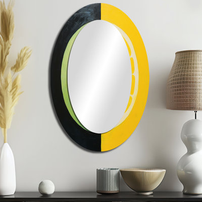 Décoration miroir jaune jaune Yin Yang Lemon Fruit III - jaune ovale