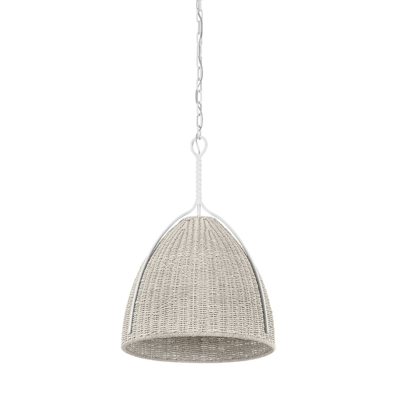 Luminaire suspendu Woodlawn en plâtre blanc, H 26,5 po x l 18,5 po x P 18,5 po