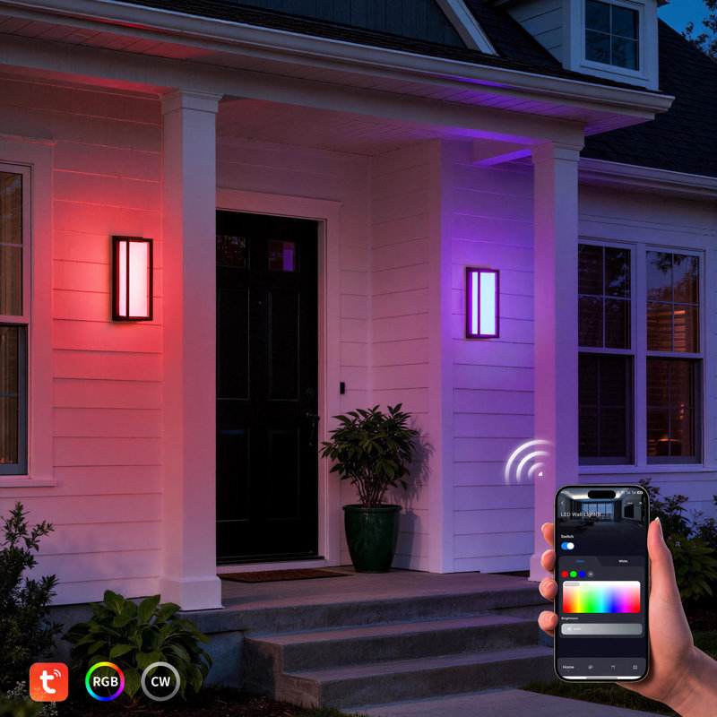 12.25’’ RGB LED Dimmable App Control Outdoor Wall Light