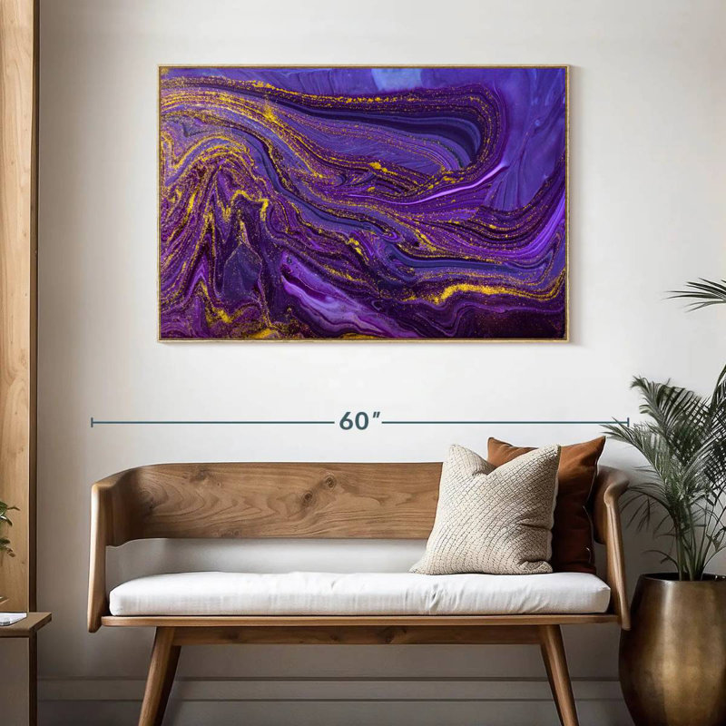 Cerisier mauve, Cadre flottant en bois naturel, 46 po x 31 po