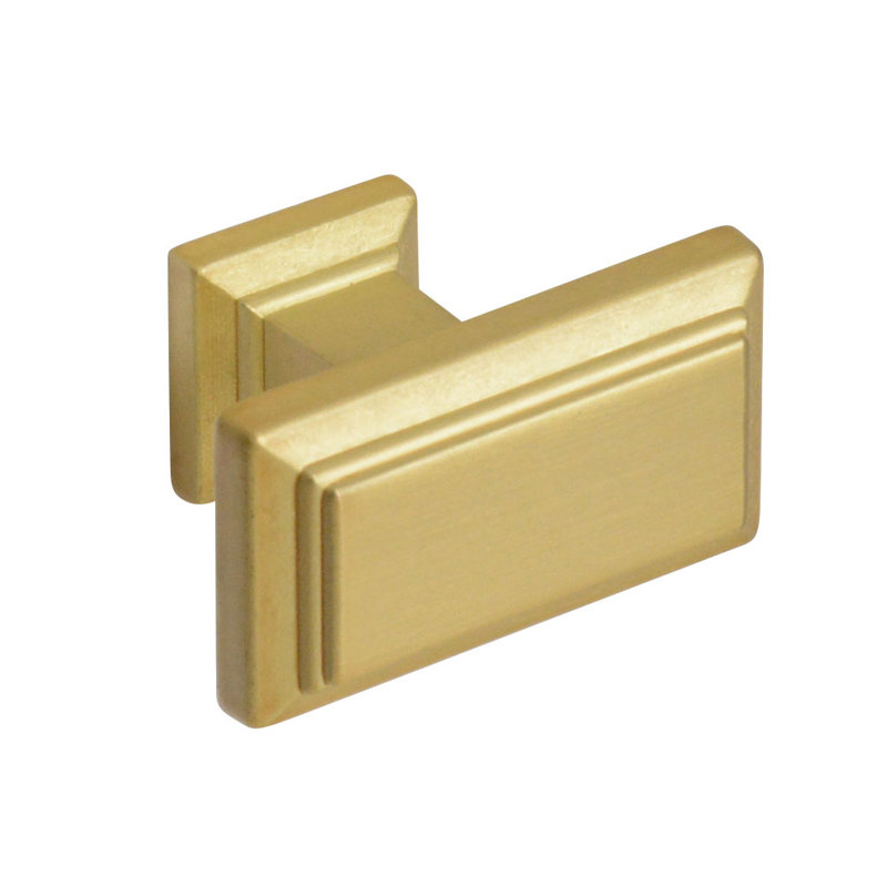 Poignée rectangulaire de 1,3 po de longueur, Laiton satiné